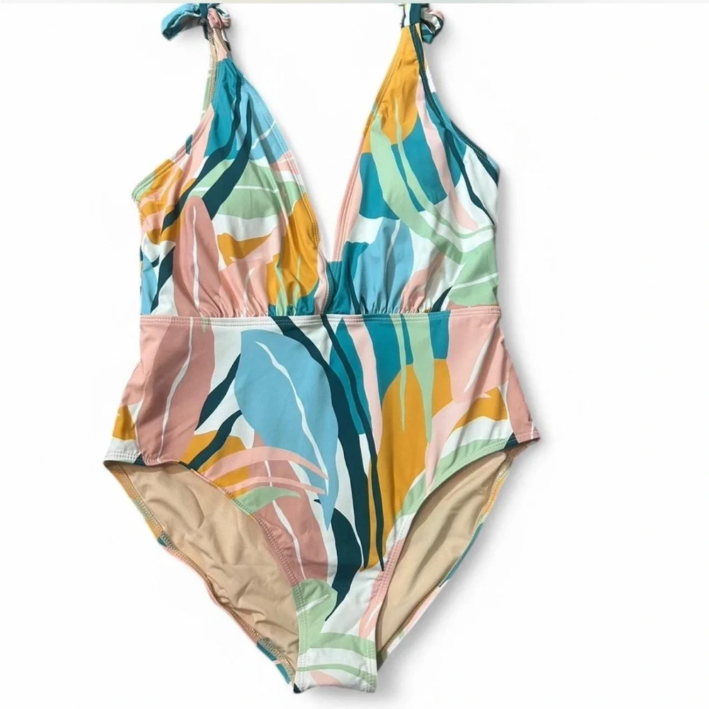 Tropical Print One Piece Swimsuit‎